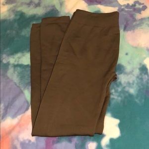 Olive green fleece lined leggings